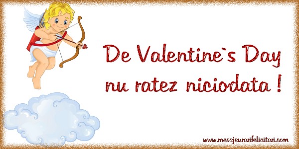 Felicitari de Sfantul Valentin - De Valentine`s Day nu ratez niciodata ! - mesajeurarifelicitari.com