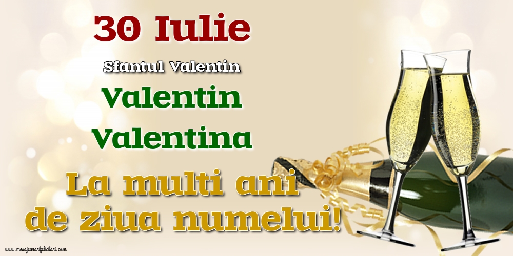 Sfantul Valentin 30 Iulie - Sfantul Valentin