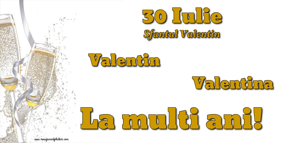Sfantul Valentin 30 Iulie - Sfantul Valentin
