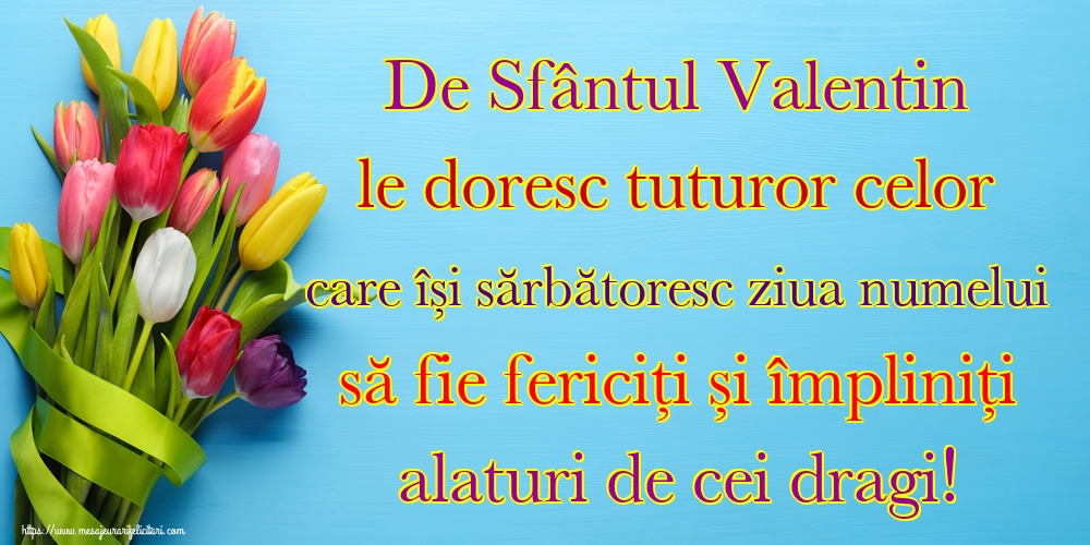 De Sfântul Valentin le doresc tuturor celor care își sărbătoresc ziua numelui să fie fericiți și împliniți alaturi de cei dragi!