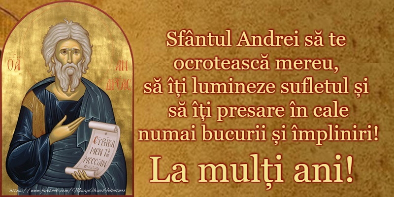 Felicitari de Sfantul Andrei - La multi ani de sfantul Andrei! - mesajeurarifelicitari.com