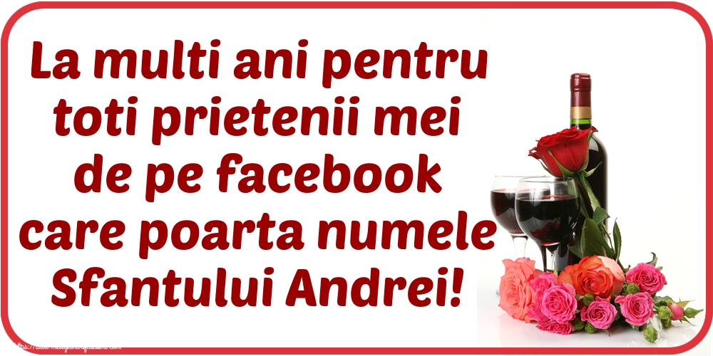 Sfantul Andrei La multi ani pentru toti prietenii mei de pe facebook care poarta numele Sfantului Andrei!