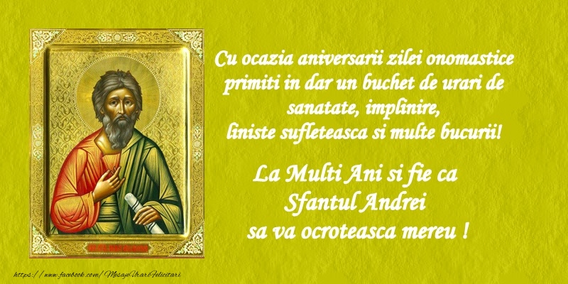 La multi ani si fie ca sfantul Andrei sa va ocroteasca mereu!