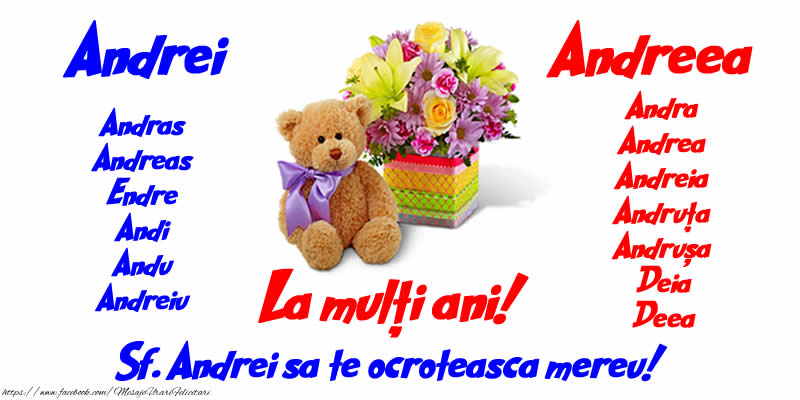 Felicitari de Sfantul Andrei - Felicitare de Sf. Andrei cu numele sarbatorite - mesajeurarifelicitari.com