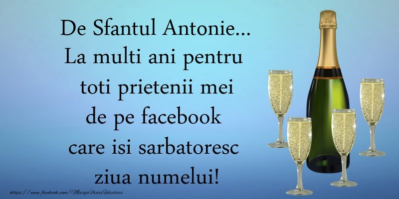 Felicitari de Sfantul Antonie cel Mare - De Sfantul Antonie ... La multi ani pentru toti prietenii mei de pe facebook care isi sarbatoresc ziua numelui! - mesajeurarifelicitari.com