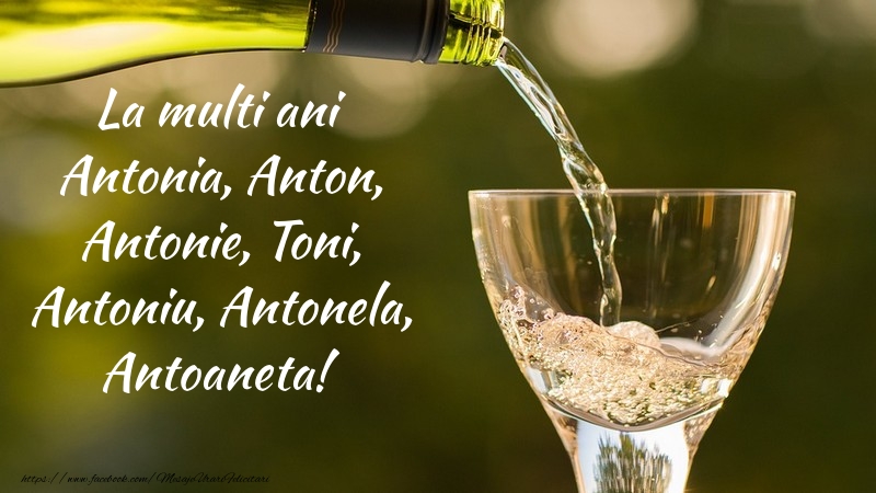 La multi ani Antonia, Anton, Antonie, Toni, Antoniu, Antonela, Antoaneta!