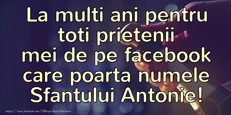 Felicitari de Sfantul Antonie cel Mare - La multi ani pentru toti prietenii mei de pe facebook care poarta numele Sfantului Antonie! - mesajeurarifelicitari.com