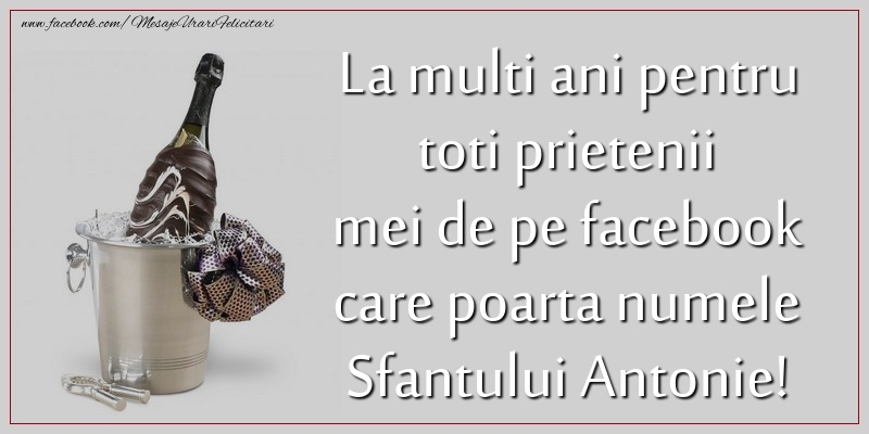 La multi ani pentru toti prietenii mei de pe facebook care poarta numele Sfantului Antonie!