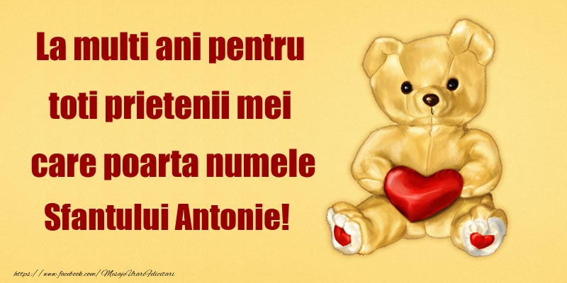 La multi ani pentru toti prietenii mei care poarta numele Sfantului Antonie!