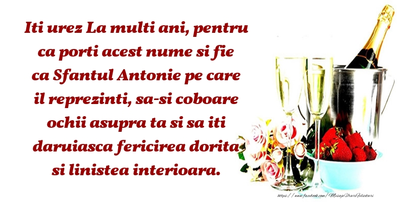 Fie ca Sfantul Antonie pe care il reprezinti, sa-si coboare ochii asupra ta