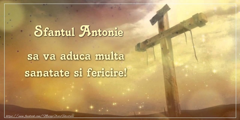 Felicitari de Sfantul Antonie cel Mare - Sfantul Antonie sa va aduca multa sanatate si fericire! - mesajeurarifelicitari.com