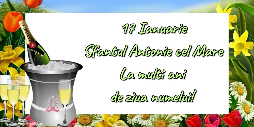Felicitari de Sfantul Antonie cel Mare - 17 Ianuarie Sfantul Antonie cel Mare La multi ani de ziua numelui! - mesajeurarifelicitari.com