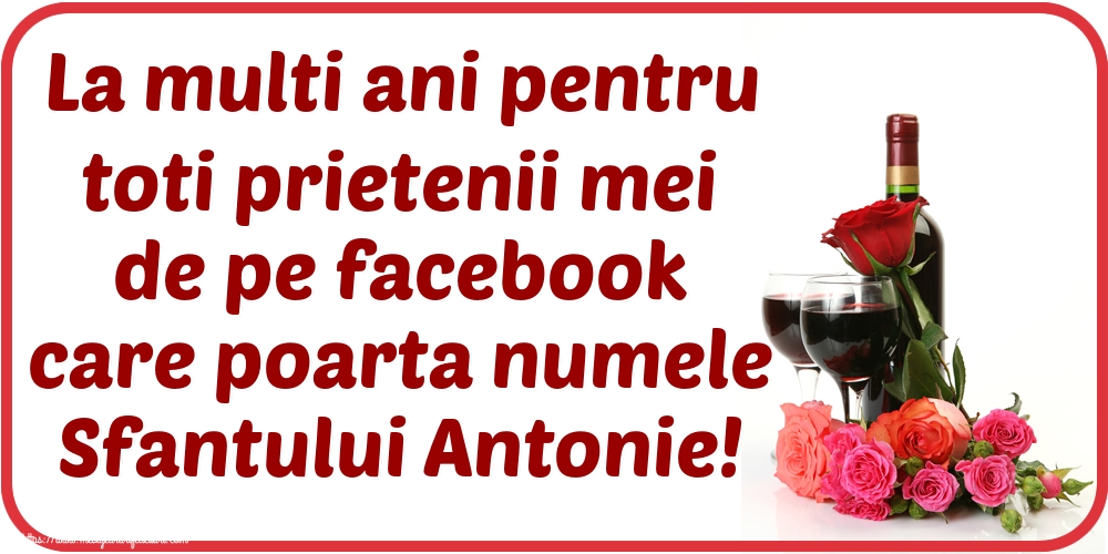 La multi ani pentru toti prietenii mei de pe facebook care poarta numele Sfantului Antonie!