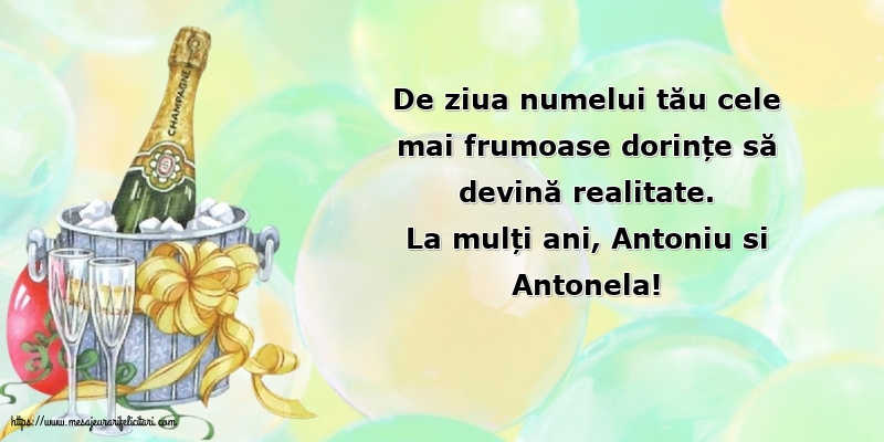Felicitari de Sfantul Antonie cel Mare - La mulți ani, Antoniu si Antonela! - mesajeurarifelicitari.com