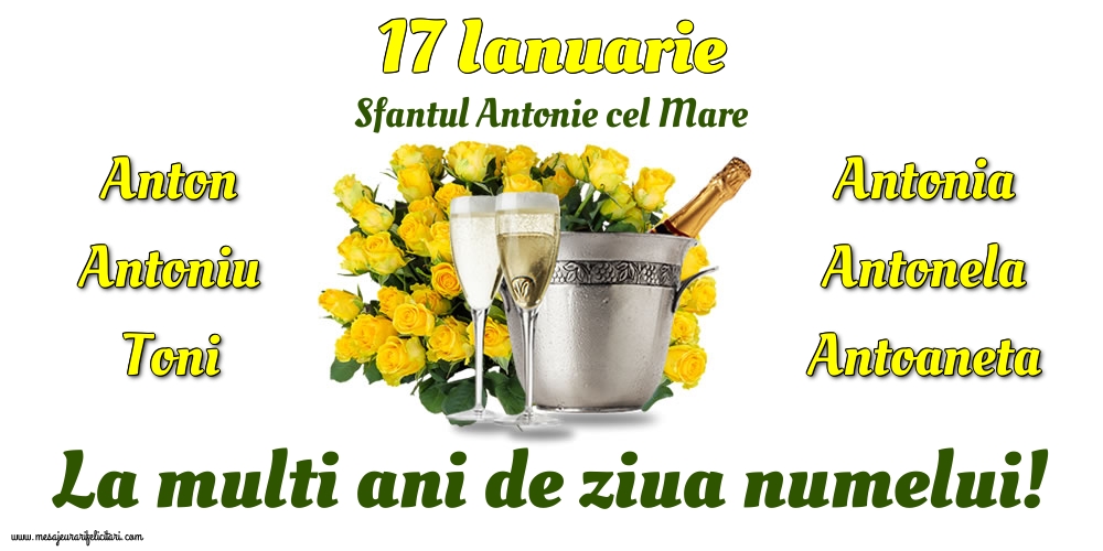 Felicitari de Sfantul Antonie cel Mare - 17 Ianuarie - Sfantul Antonie cel Mare - mesajeurarifelicitari.com