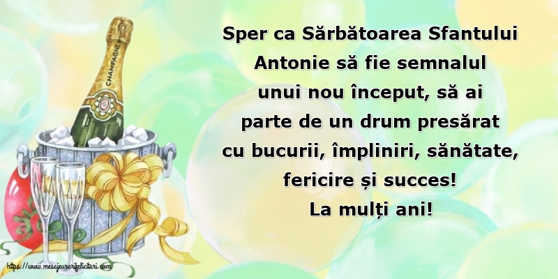 Felicitari de Sfantul Antonie cel Mare - La mulți ani! - mesajeurarifelicitari.com