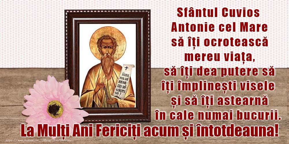 Felicitari de Sfantul Antonie cel Mare - 17 Ianuarie - Sfântul Antonie cel Mare - mesajeurarifelicitari.com