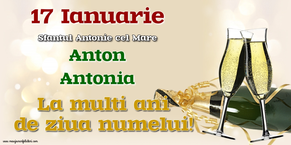 Felicitari de Sfantul Antonie cel Mare - 17 Ianuarie - Sfantul Antonie cel Mare - mesajeurarifelicitari.com