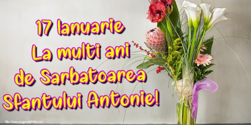Felicitari de Sfantul Antonie cel Mare - 17 Ianuarie La multi ani de Sarbatoarea Sfantului Antonie! - mesajeurarifelicitari.com