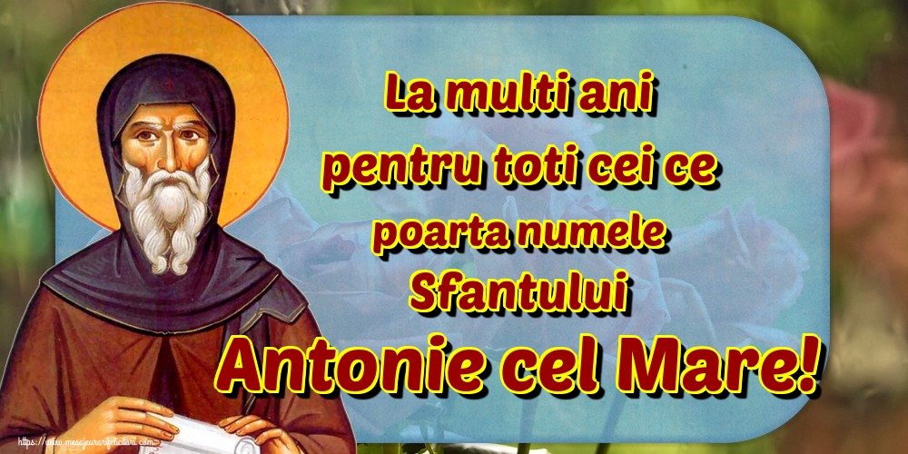Felicitari de Sfantul Antonie cel Mare - La multi ani pentru toti cei ce poarta numele Sfantului Antonie cel Mare! - mesajeurarifelicitari.com