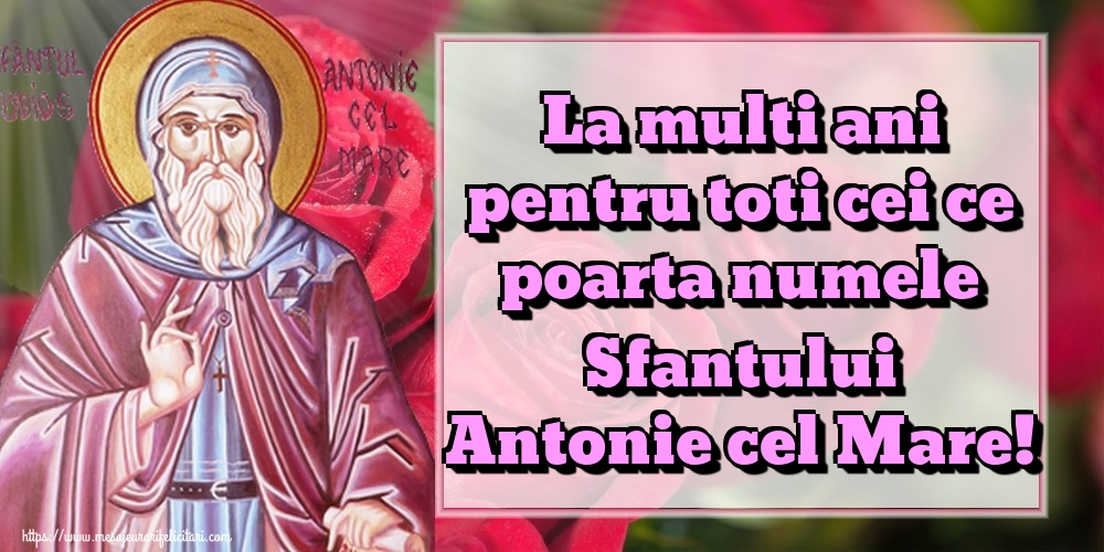 La multi ani pentru toti cei ce poarta numele Sfantului Antonie cel Mare!