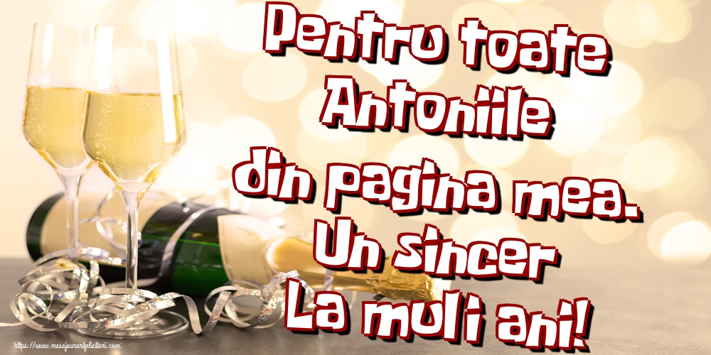 Pentru toate Antoniile din pagina mea. Un sincer La mulţi ani!