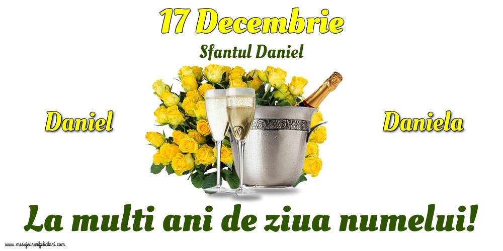 Felicitari de Sfantul Daniel - 17 Decembrie - Sfantul Daniel - mesajeurarifelicitari.com