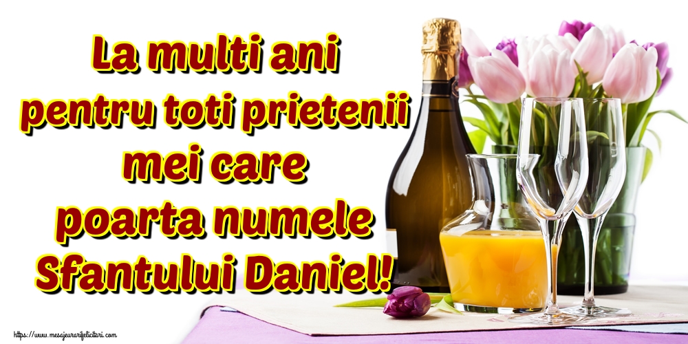 La multi ani pentru toti prietenii mei care poarta numele Sfantului Daniel!