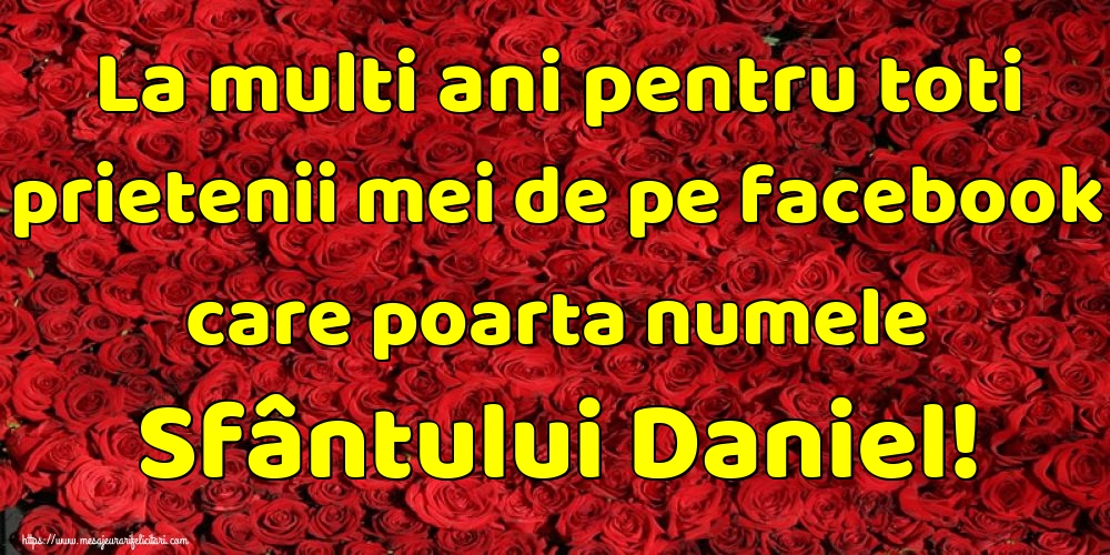 La multi ani pentru toti prietenii mei de pe facebook care poarta numele Sfântului Daniel!