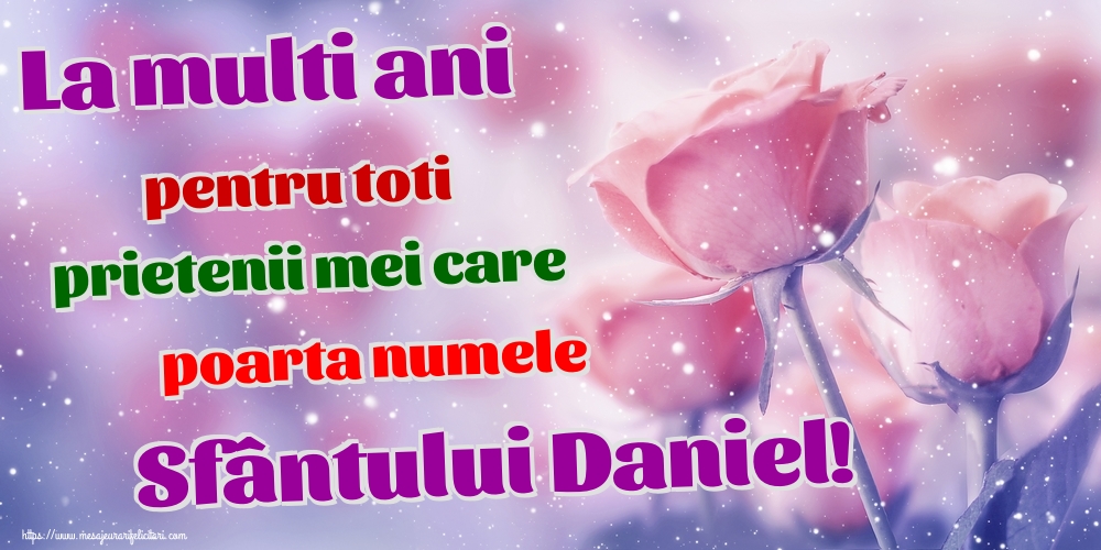 La multi ani pentru toti prietenii mei care poarta numele Sfântului Daniel!