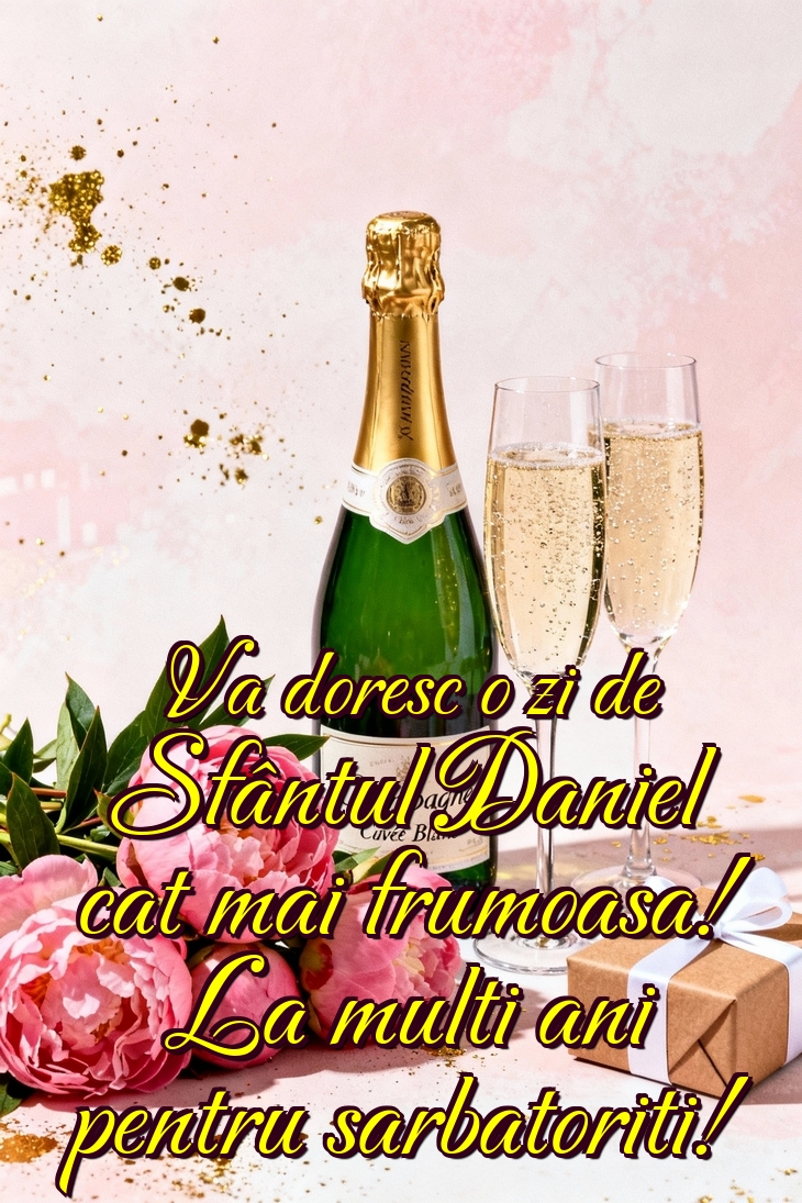 Va doresc o zi de Sfântul Daniel cat mai frumoasa! La multi ani pentru sarbatoriti!
