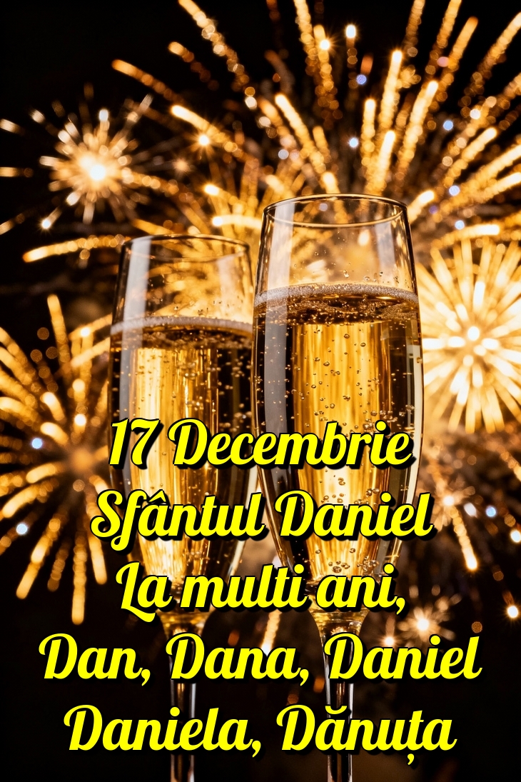 17 Decembrie Sfântul Daniel La multi ani, Dan, Dana, Daniel Daniela, Dănuța