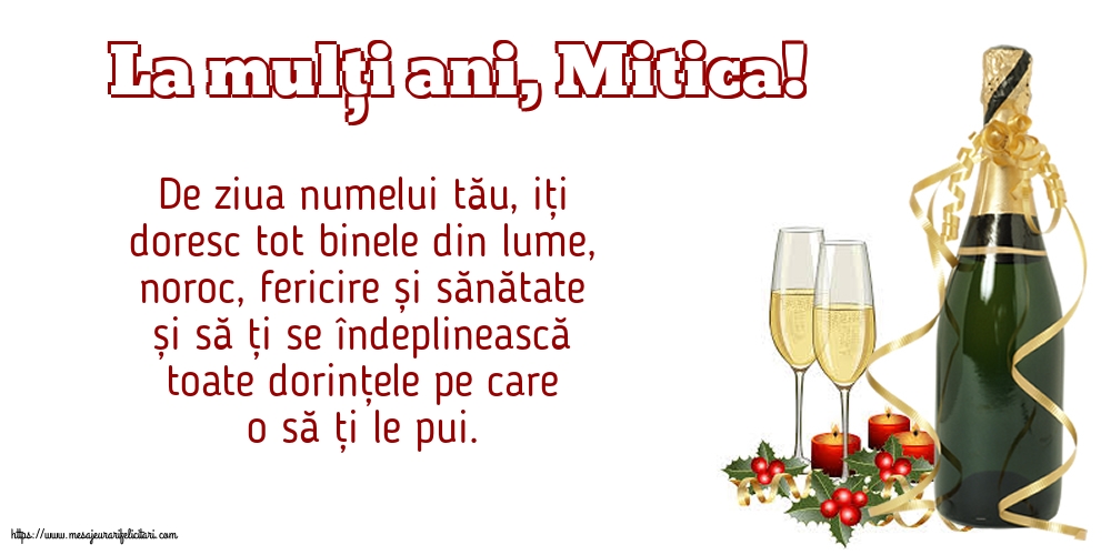 Felicitari de Sfântul Dimitrie cel Nou - La mulți ani, Mitica!
