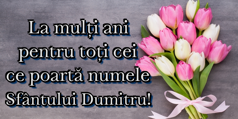 La mulți ani pentru toți cei ce poartă numele Sfântului Dumitru!