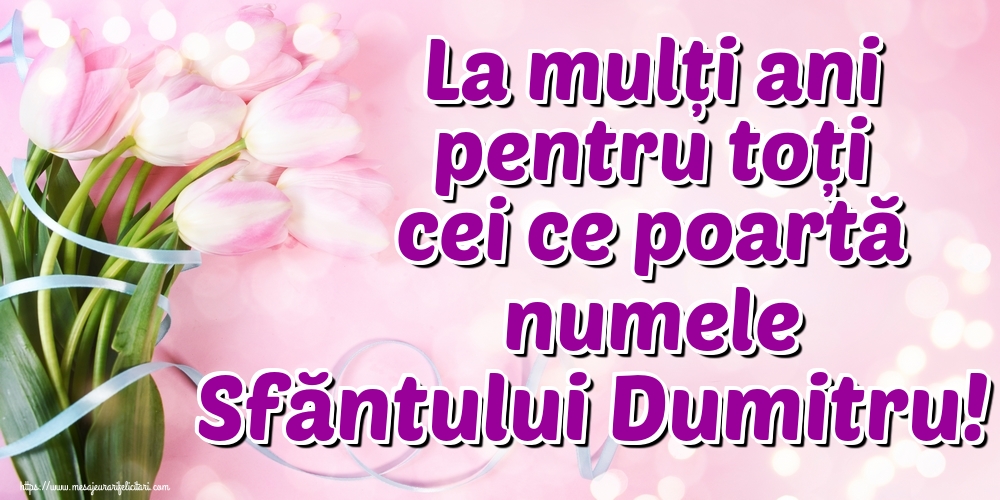 La mulți ani pentru toți cei ce poartă numele Sfăntului Dumitru!