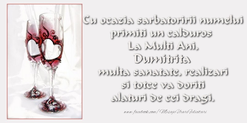 Felicitari de Sfantul Dumitru - La multi ani, Dumitrita - mesajeurarifelicitari.com