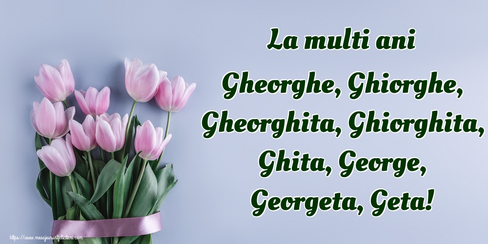 Cele mai apreciate felicitari de Sfantul Gheorghe - La multi ani Gheorghe, Ghiorghe, Gheorghita, Ghiorghita, Ghita, George, Georgeta, Geta!