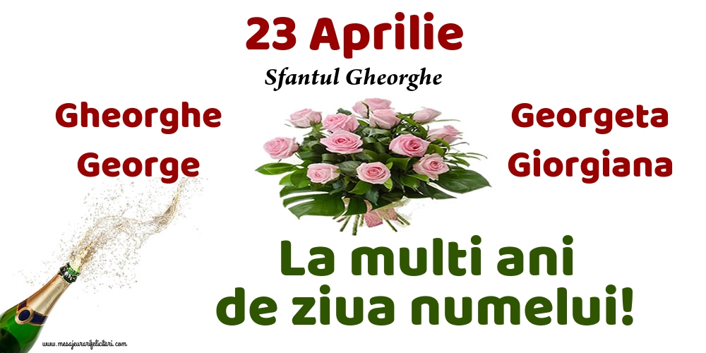Felicitari de Sfantul Gheorghe - 23 Aprilie - Sfantul Gheorghe - mesajeurarifelicitari.com
