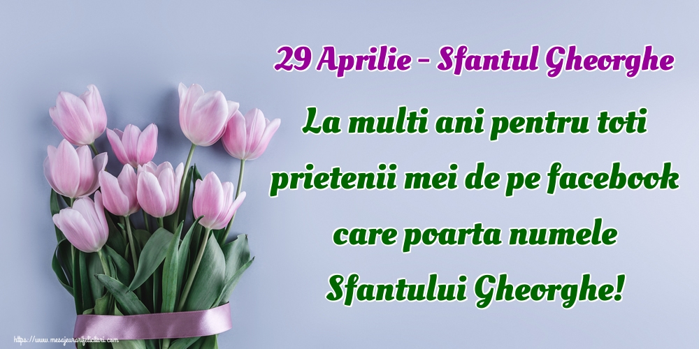 29 Aprilie - Sfantul Gheorghe La multi ani pentru toti prietenii mei de pe facebook care poarta numele Sfantului Gheorghe!
