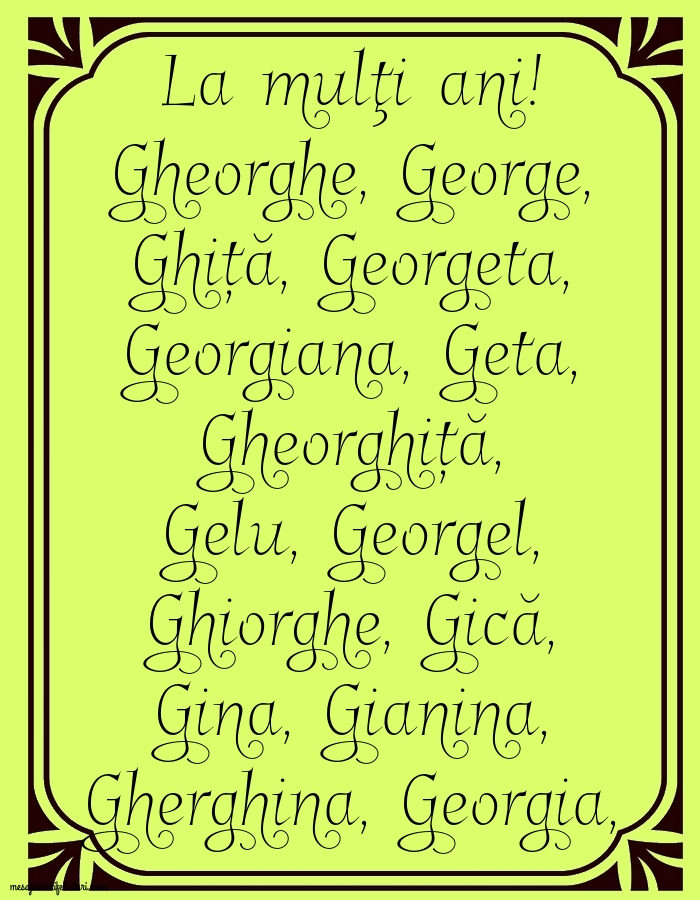 La mulţi ani! Gheorghe