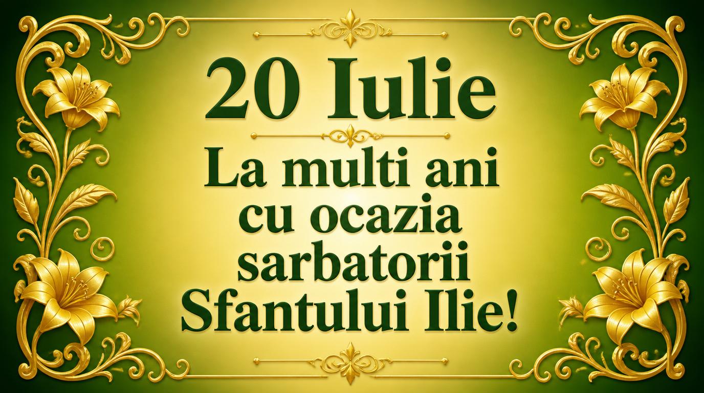 20 Iulie La multi ani cu ocazia sarbatorii Sfantului Ilie! 08-07-2026