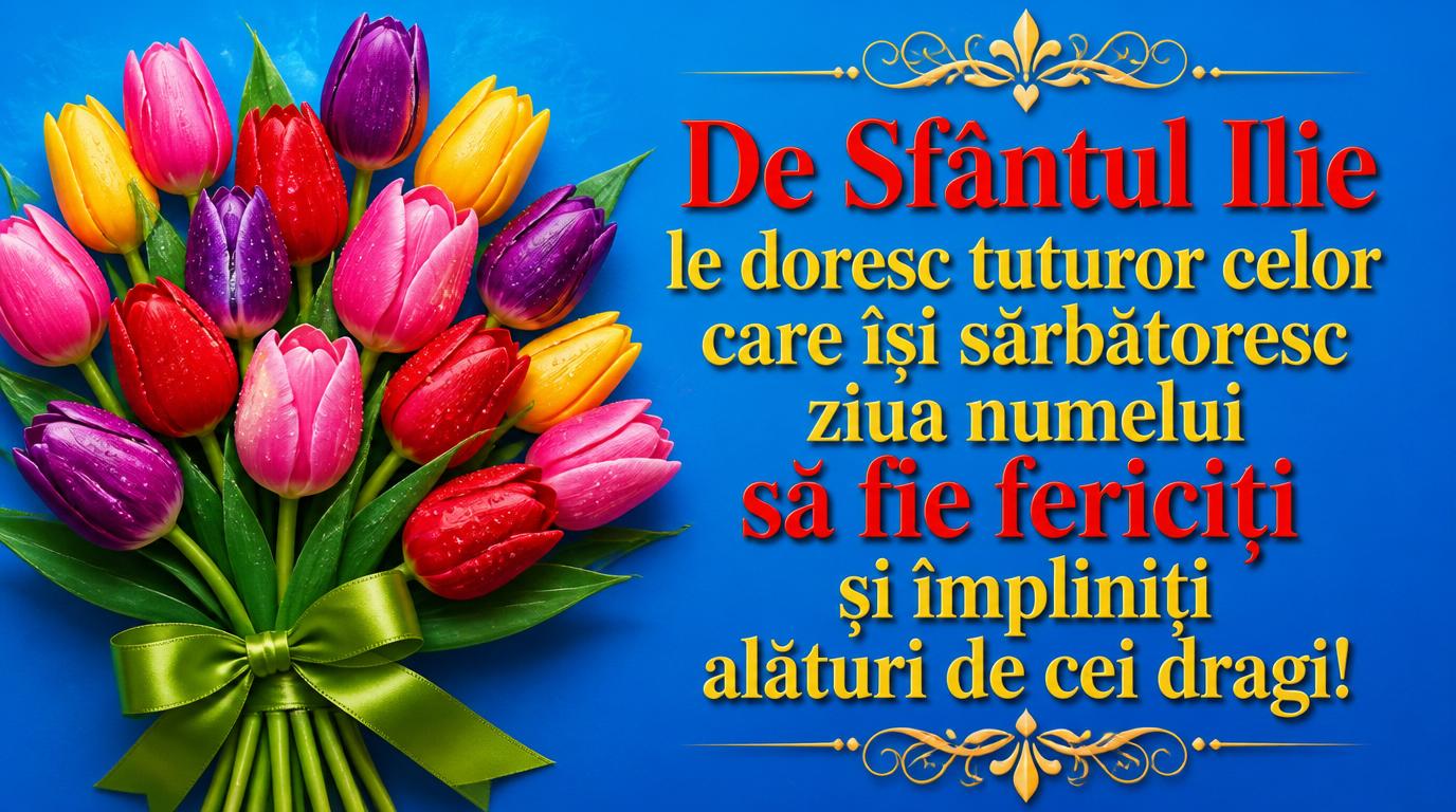 De Sfântul Ilie le doresc tuturor celor care își sărbătoresc ziua numelui să fie fericiți și împliniți alaturi de cei dragi! 08-07-2026