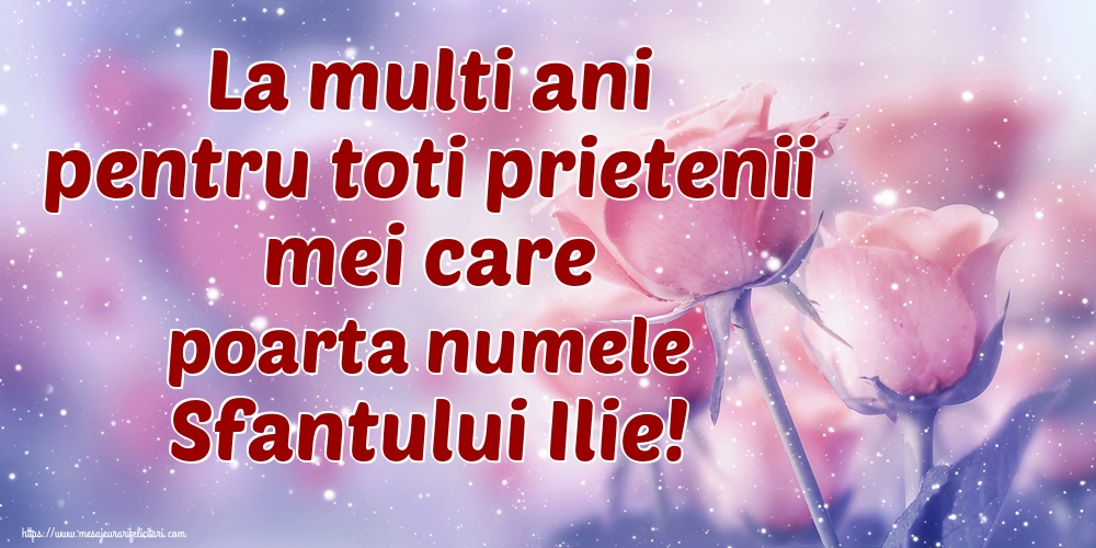 La multi ani pentru toti prietenii mei care poarta numele Sfantului Ilie!
