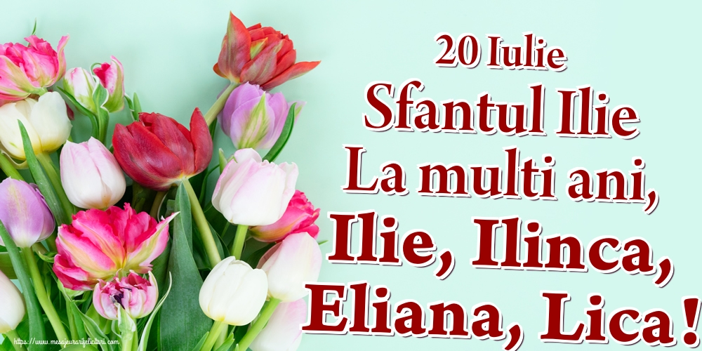 20 Iulie Sfantul Ilie La multi ani, Ilie, Ilinca, Eliana, Lica!