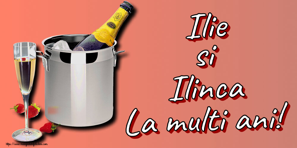 Felicitari de Sfantul Ilie - Ilie si Ilinca La multi ani! ~ șampanie în frapieră și căpșuni - mesajeurarifelicitari.com
