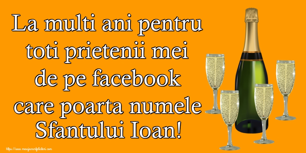 Sfantul Ioan La multi ani pentru toti prietenii mei de pe facebook care poarta numele Sfantului Ioan!
