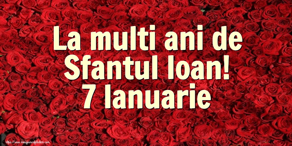 Sfantul Ioan La multi ani de Sfantul Ioan! 7 Ianuarie