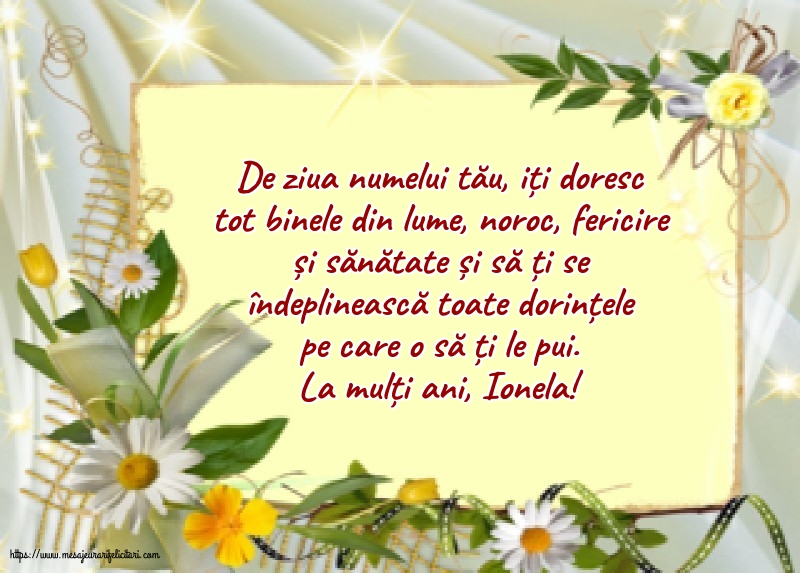 Sfantul Ioan La mulți ani, Ionela!