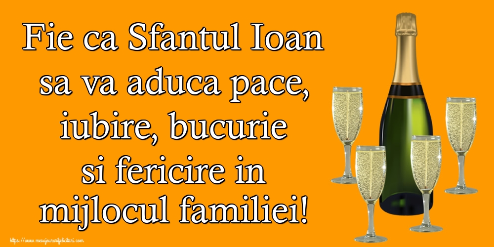 Sfantul Ioan Fie ca Sfantul Ioan sa va aduca pace, iubire, bucurie si fericire in mijlocul familiei!