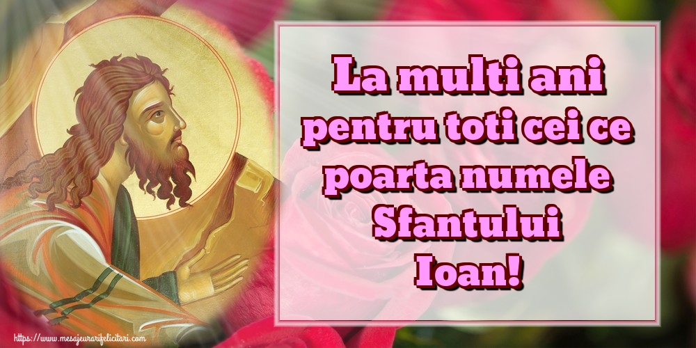 La multi ani pentru toti cei ce poarta numele Sfantului Ioan!